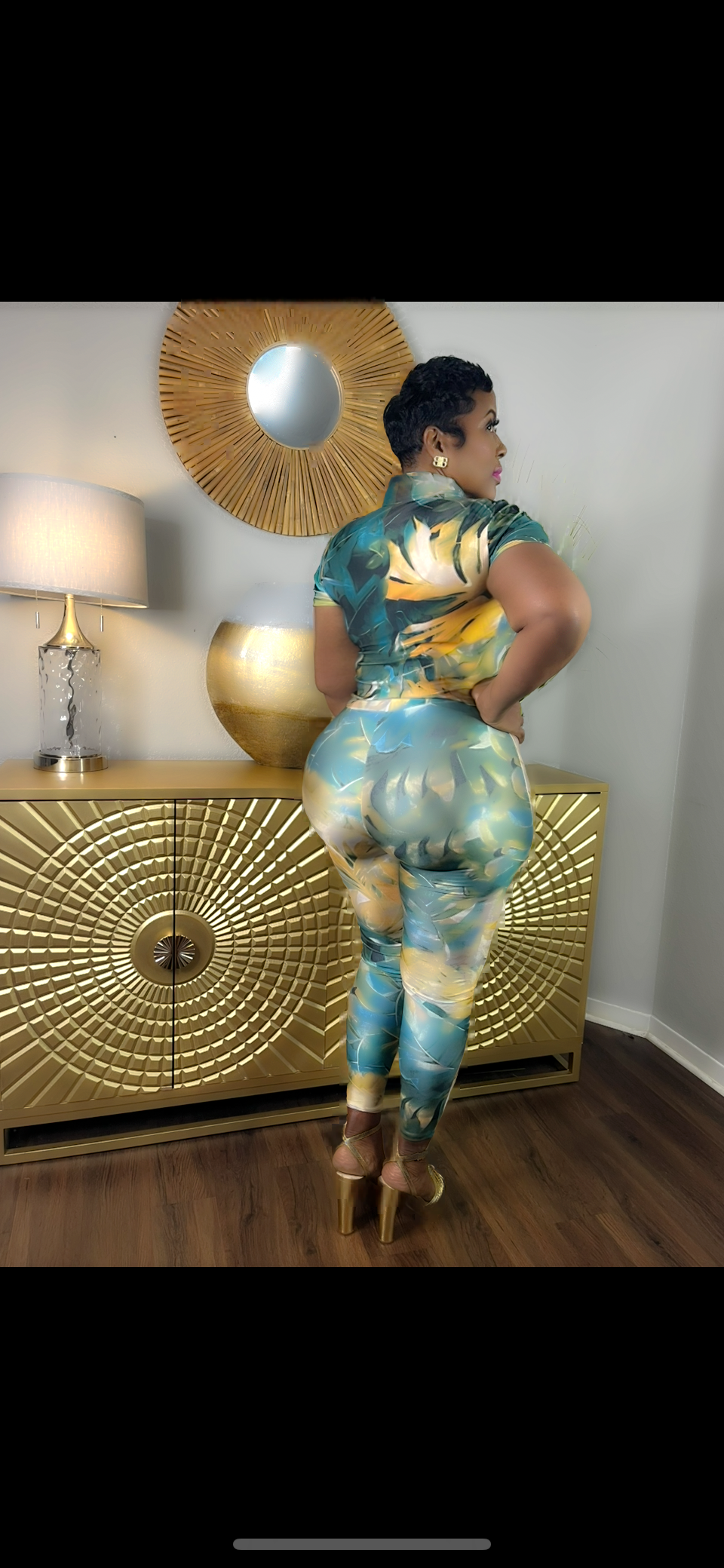 So Girly Crop Top & Leggings Set (Green)