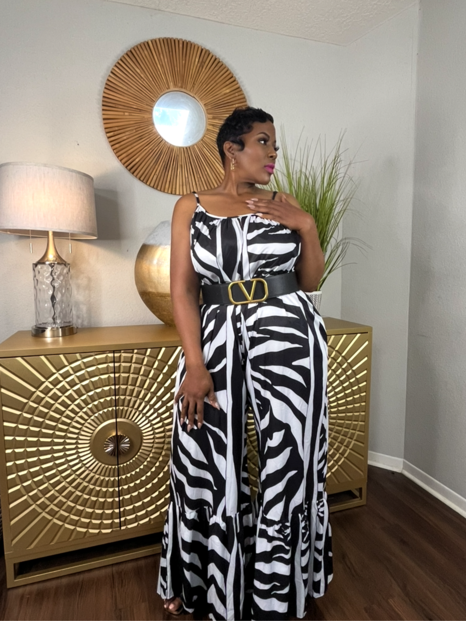 JUNGLETTE PALLAZO ROMPER