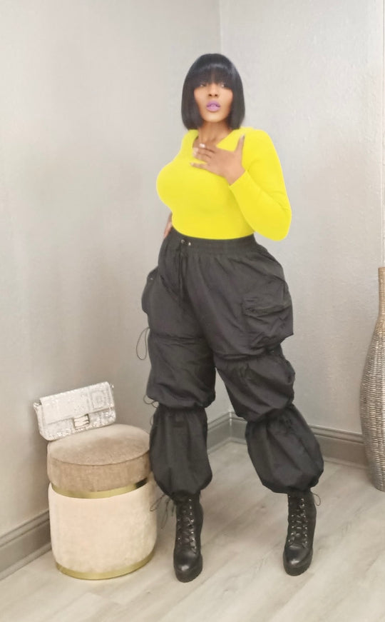 Prissy Parachute Pants in Black